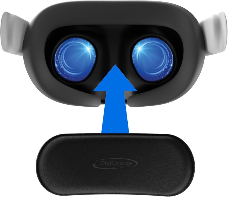 DigiCharge VR Lens Cover for Vision Pro, Meta Quest 3, Quest 2, PSVR, HTC Vive, Valve Index & More – Soft Foam Lens Protector with Fabric Cover | Dust & Scratch Protection for Storage & Travel - Image 1